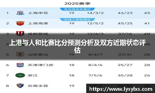 上港与人和比赛比分预测分析及双方近期状态评估